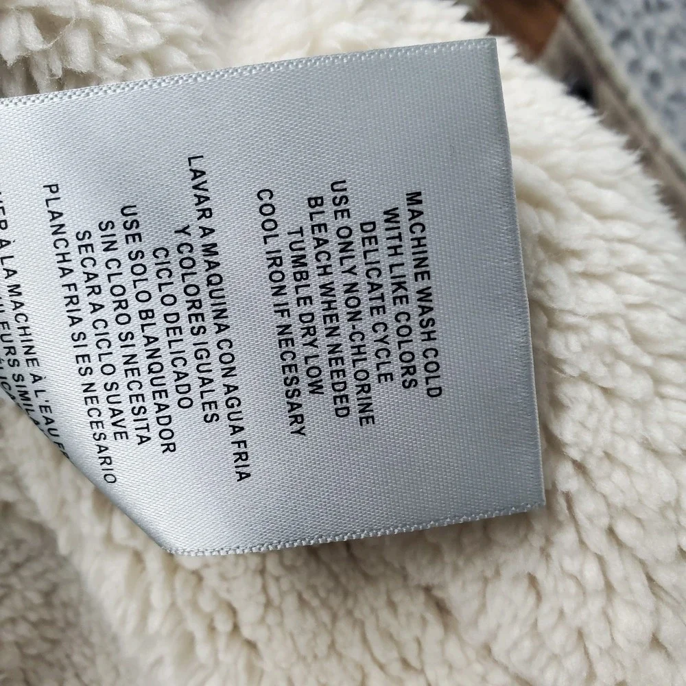 Levi's Flannel Shirt Jacket Men XL Multi Plaid Sherpa Lined Hood Snap Inside Zip - Picture 6 of 15